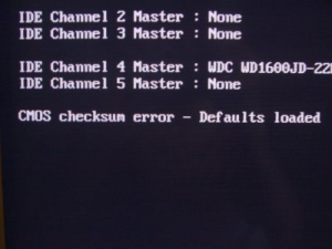 cmos checksum error defaults loaded