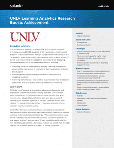 Splunk – UNLV Learning Analytics Research Boosts Achievement
