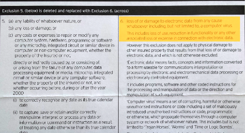New Insurance exemption clauses