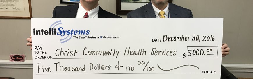 IntelliSystems Presents $5000 Donation To Christ Community Health Services Of Augusta