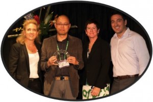 Company President John Shen accepting our award.