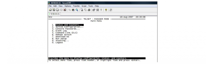 Console Access HP V1910 Switches