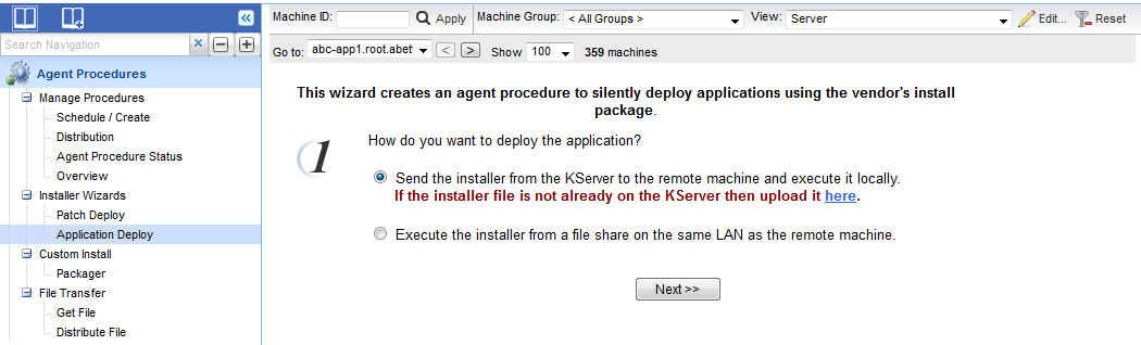 install kaseya agent from another saas partition