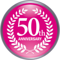 50th Anniversary Badge in Hot Pink