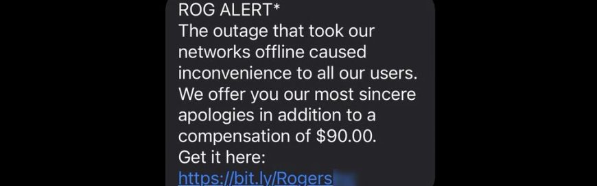 Scammers are attempting to con Rogers customers with fake refund texts in wake of Friday’s nationwide outage